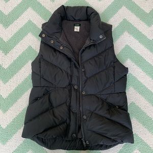 J. Crew fleeced line down black vest
